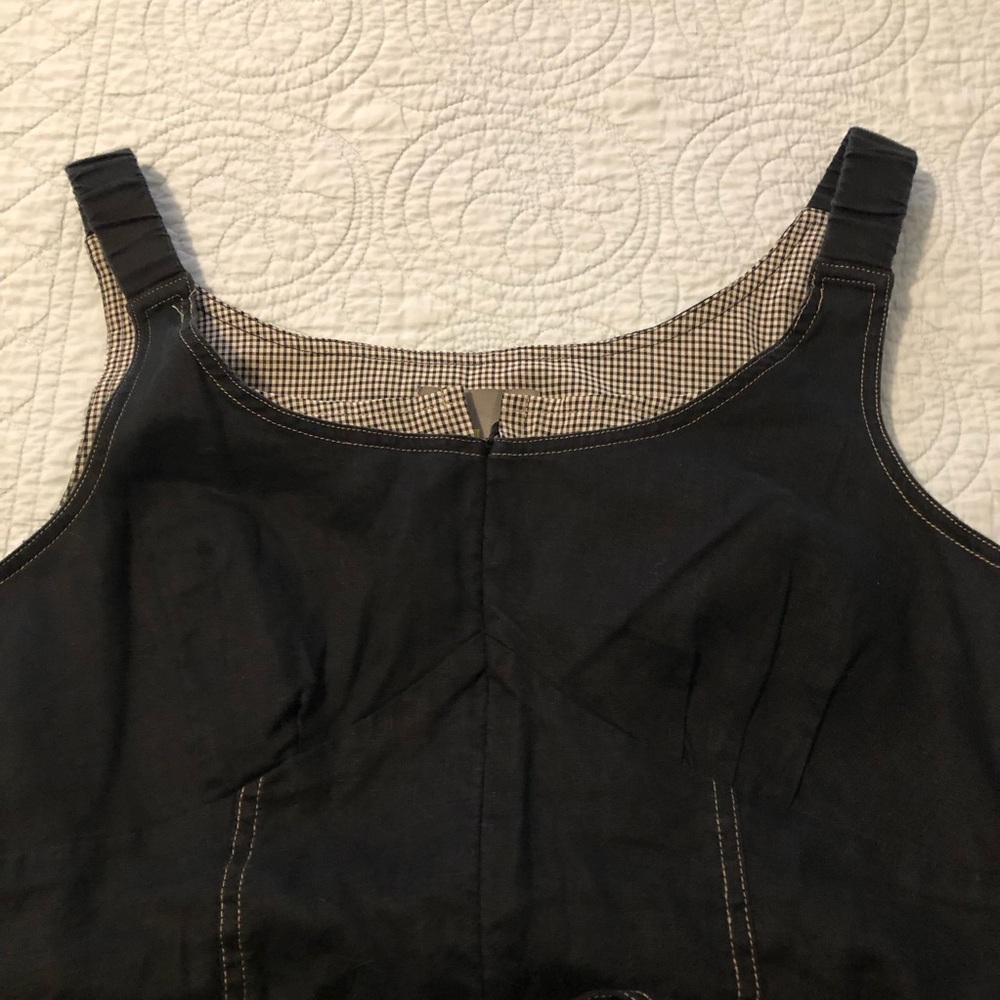Linea Domani fit and flare black white checked dress. Size 8 - Picture 2 of 9